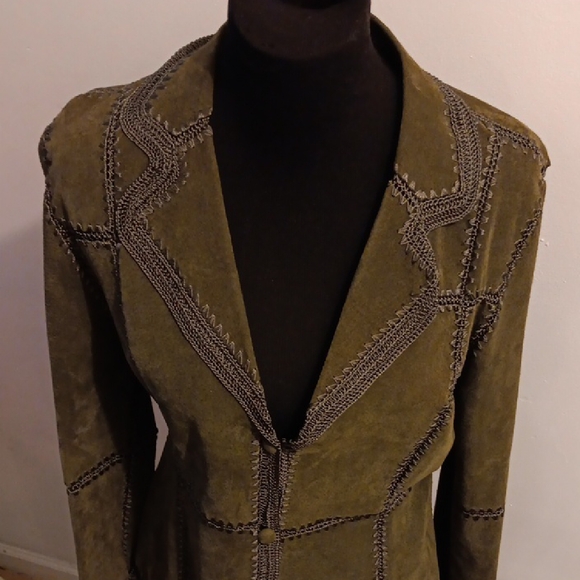 Vintage Leather Embroidered Jacket - Picture 2 of 10